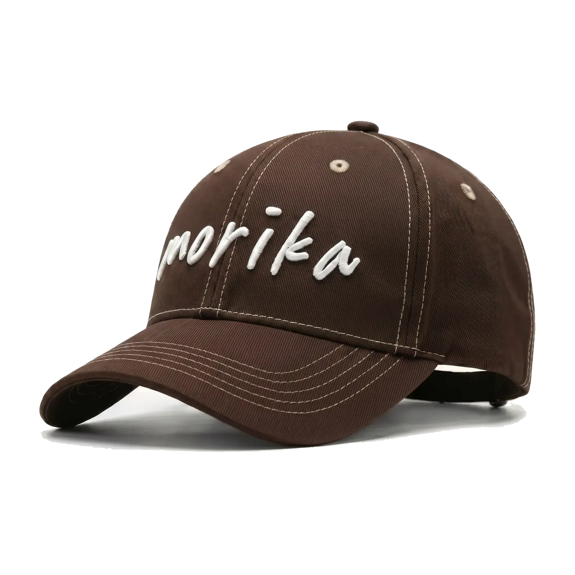 Custom embroidered baseball cap product detail with logo stitching on cotton twill Custom embroidered baseball cap product detail with logo stitching on cotton twill