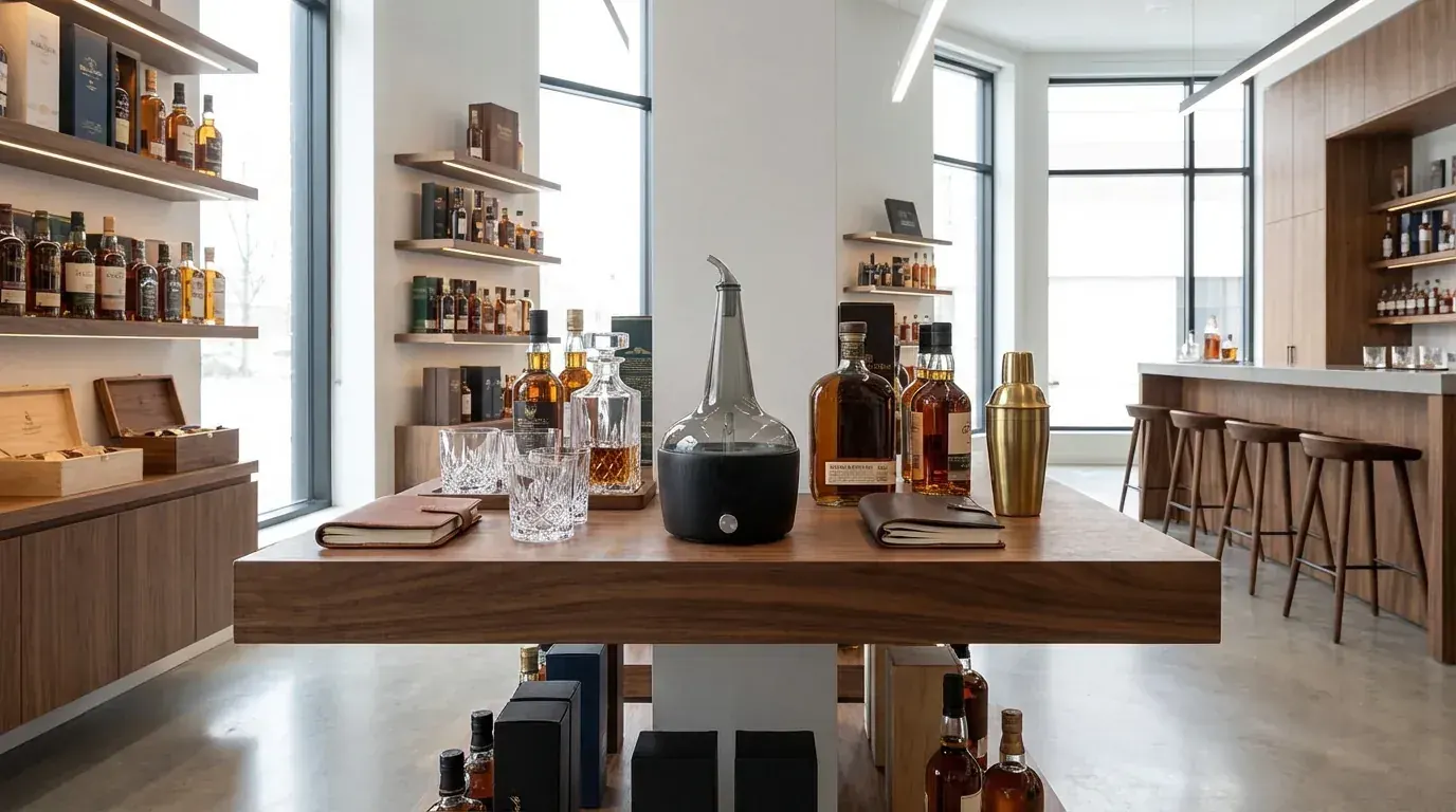 Custom distillery souvenirs and visitor centre gift display for spirits brands Custom distillery souvenirs and visitor centre gift display for spirits brands