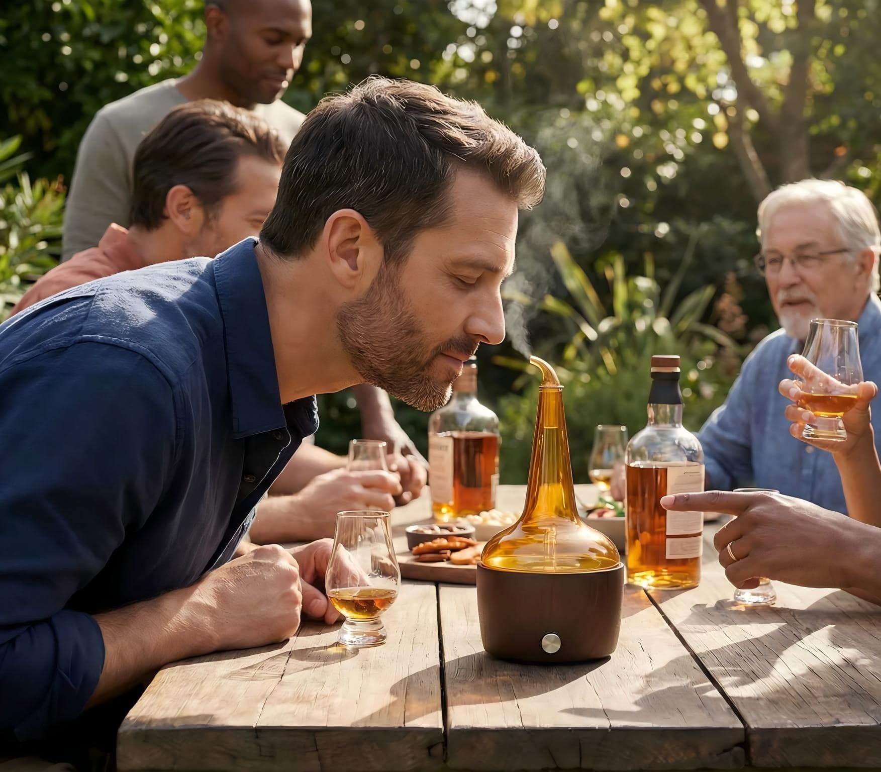 Whiskey nosing diffuser in a tasting setting
